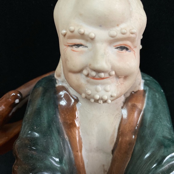 Asian Mudman On Deer Figurine Kinder-Harris Subdermal Face Unique Decor - Picture 7 of 10